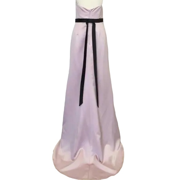 NWT Alfred Angelo GOWN 7284L FIRST BLUSH PINK & BLACK Size 10 Bridesmaid - Picture 3 of 11